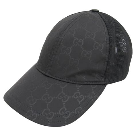 gucci 510950|Gucci Nylon Monogram Baseball Hat Black Small .